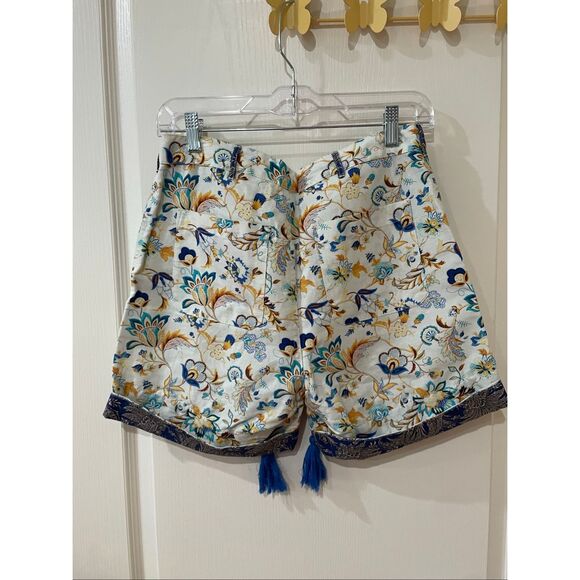 Sundance Kalini Shorts Cuffed Linen Cotton Blend Boho Tassel Cottagecore NWOT Sz - Picture 6 of 7
